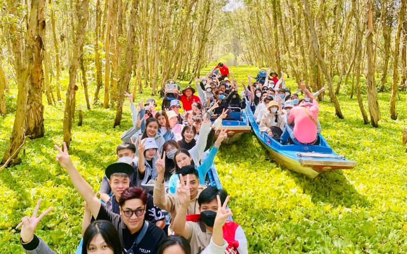 Rừng tràm Trà Sư với thảm bèo xanh mướt