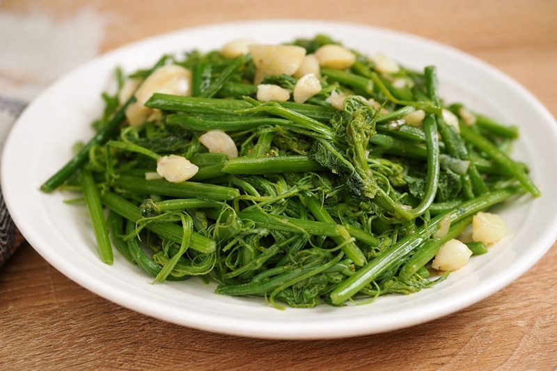 Ngọn su su xào tỏi là món ăn nổi tiếng ở Tam Đảo