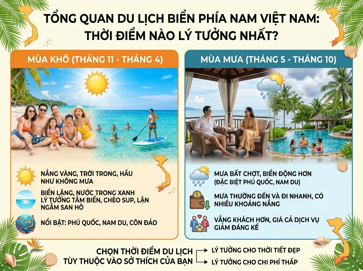 Tổng quan về du lịch biển miền Nam nên đi mùa nào đẹp nhất