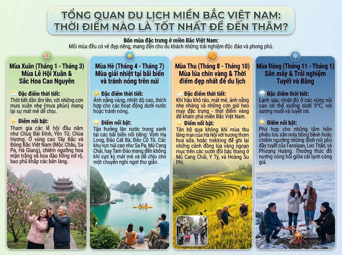 Tổng quan về du lịch miền bắc: nên đi mùa nào đẹp nhất?
