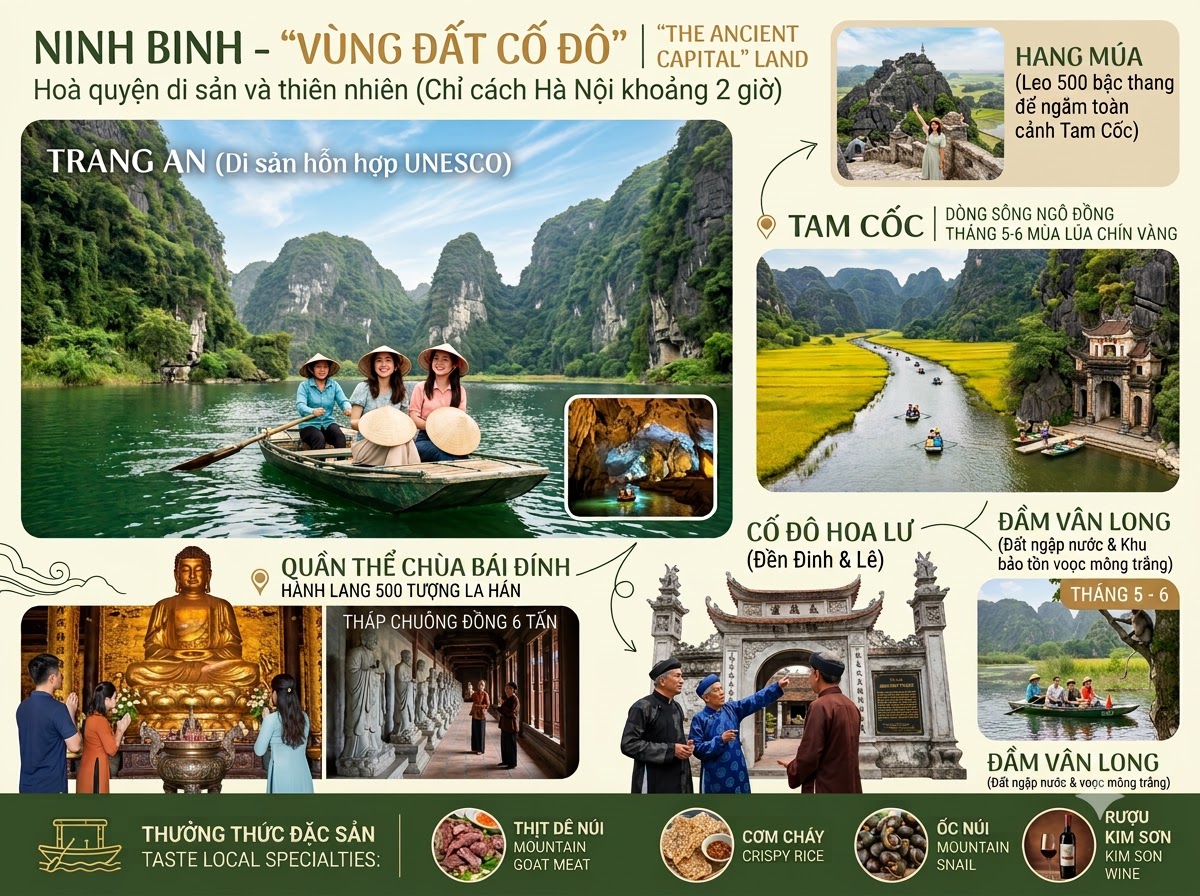 Ninh Bình – Vùng đất "Cố đô" hòa quyện di sản & thiên nhiên
