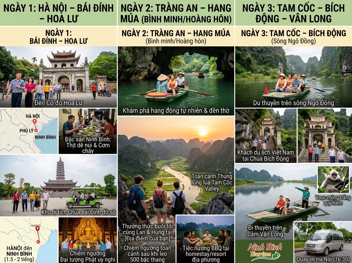 Lịch trình 2: Hà Nội – Ninh Bình – Tuyệt tác Di sản & Tâm linh (3 Ngày 2 Đêm)