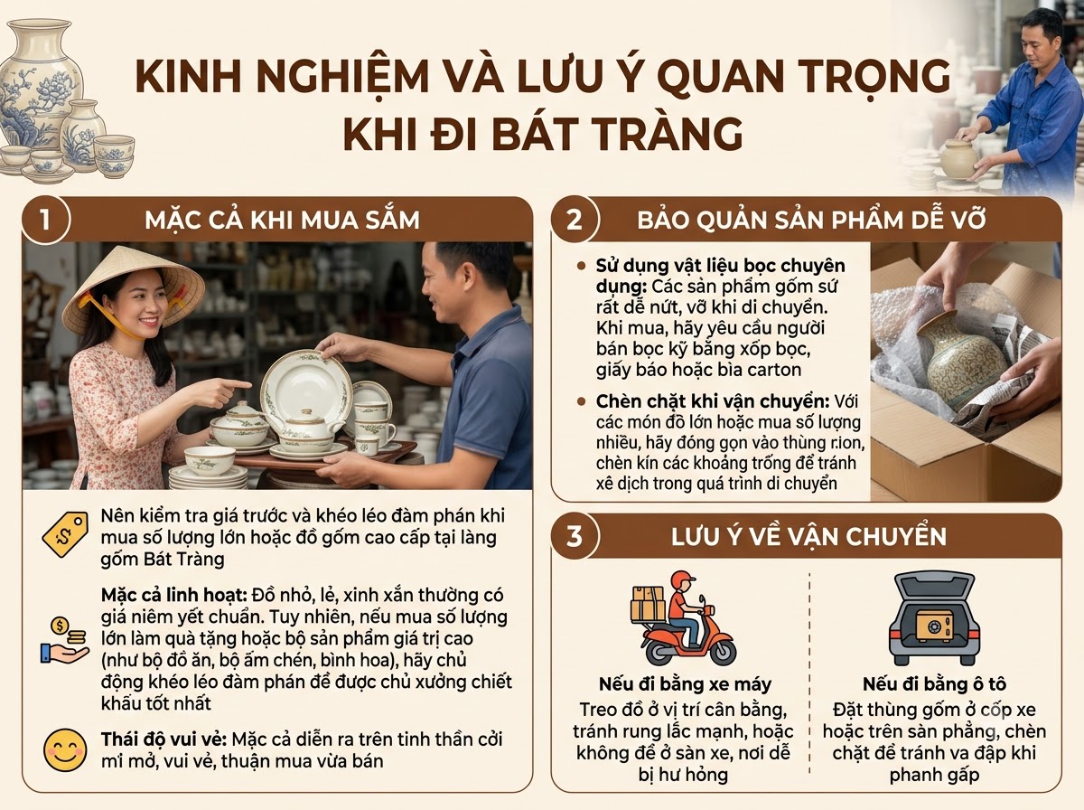 Kinh nghiệm và lưu ý quan trọng khi đi Bát Tràng
