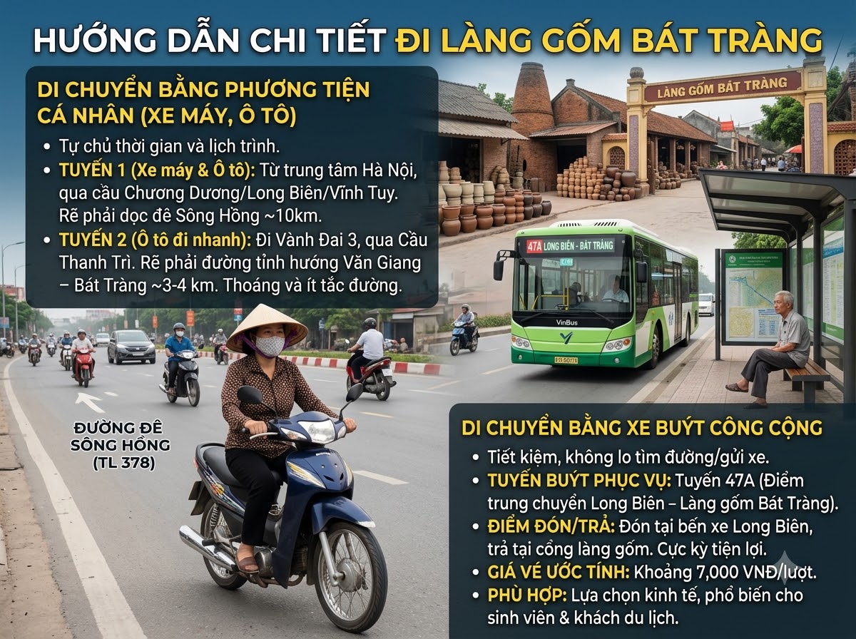 Hướng dẫn đường đi đến làng gốm Bát Tràng chi tiết nhất