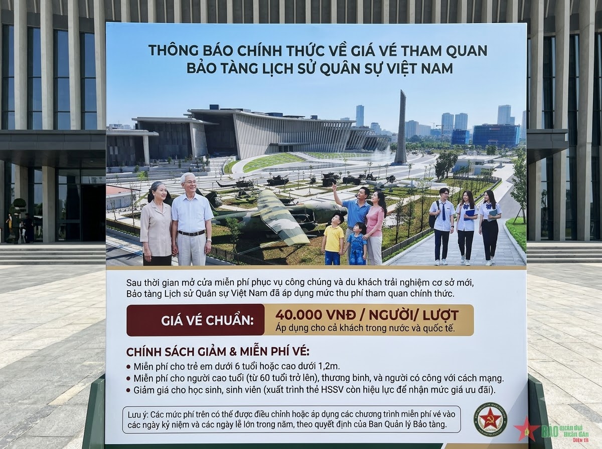 Giá vé tham quan Bảo tàng Lịch sử Quân sự Việt Nam