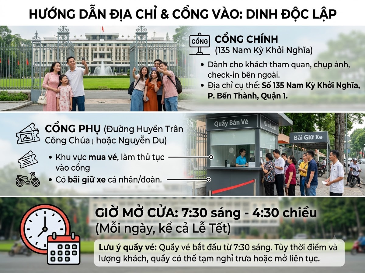 Thông tin chung về Dinh Độc Lập: Địa chỉ và Giờ mở cửa