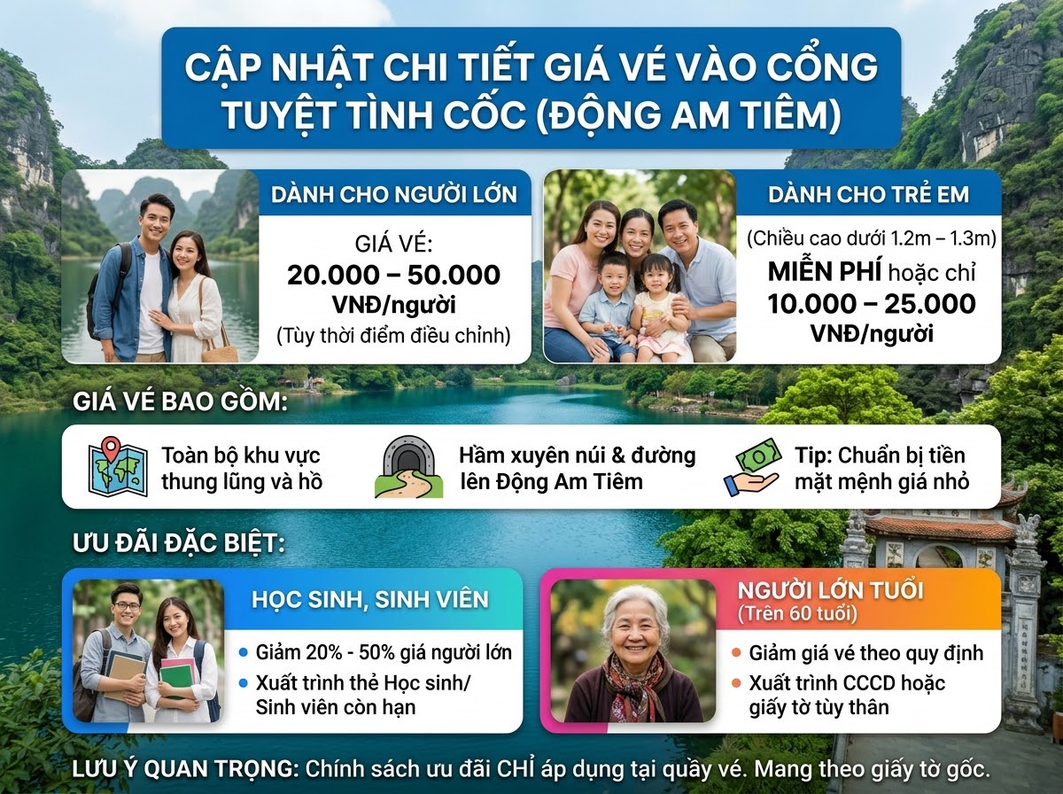 Cập nhật chi tiết Giá vé tham quan Tuyệt Tình Cốc mới nhất