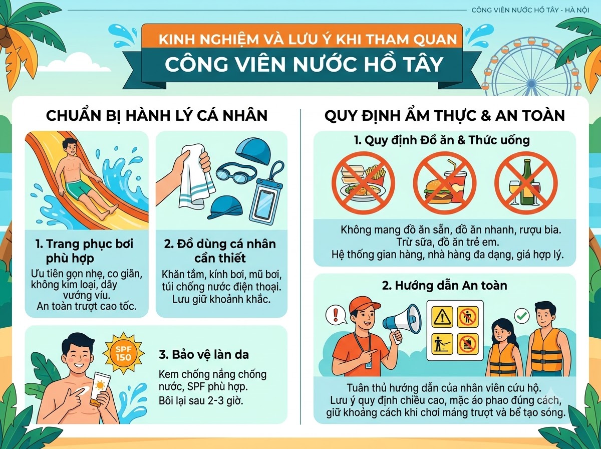 Kinh nghiệm và lưu ý khi đi Công viên nước Hồ Tây