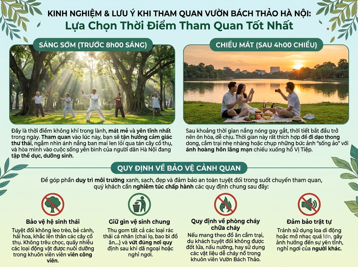 Kinh nghiệm và lưu ý khi đi Vườn Bách Thảo Hà Nội