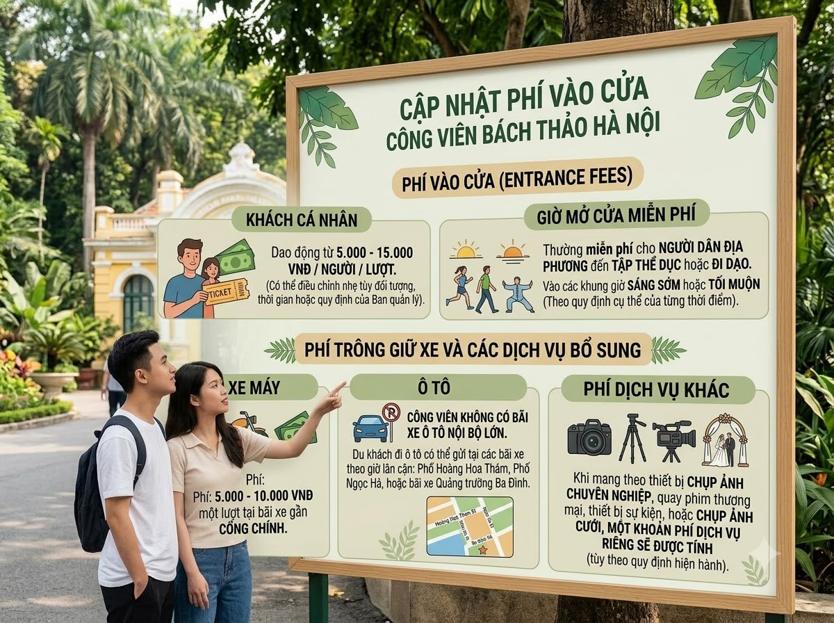 Cập nhật Giá vé Vườn Bách Thảo Hà Nội mới nhất