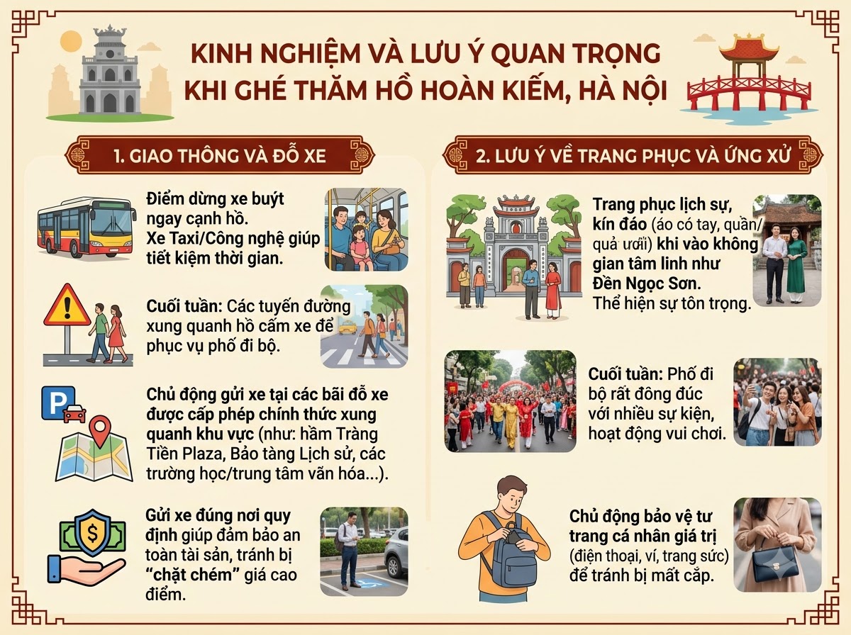 Kinh nghiệm và lưu ý quan trọng khi tham quan Hồ Hoàn Kiếm