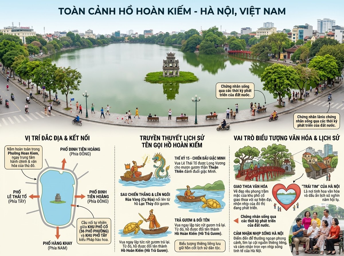Giới thiệu tổng quan về Hồ Hoàn Kiếm ở Hà Nội