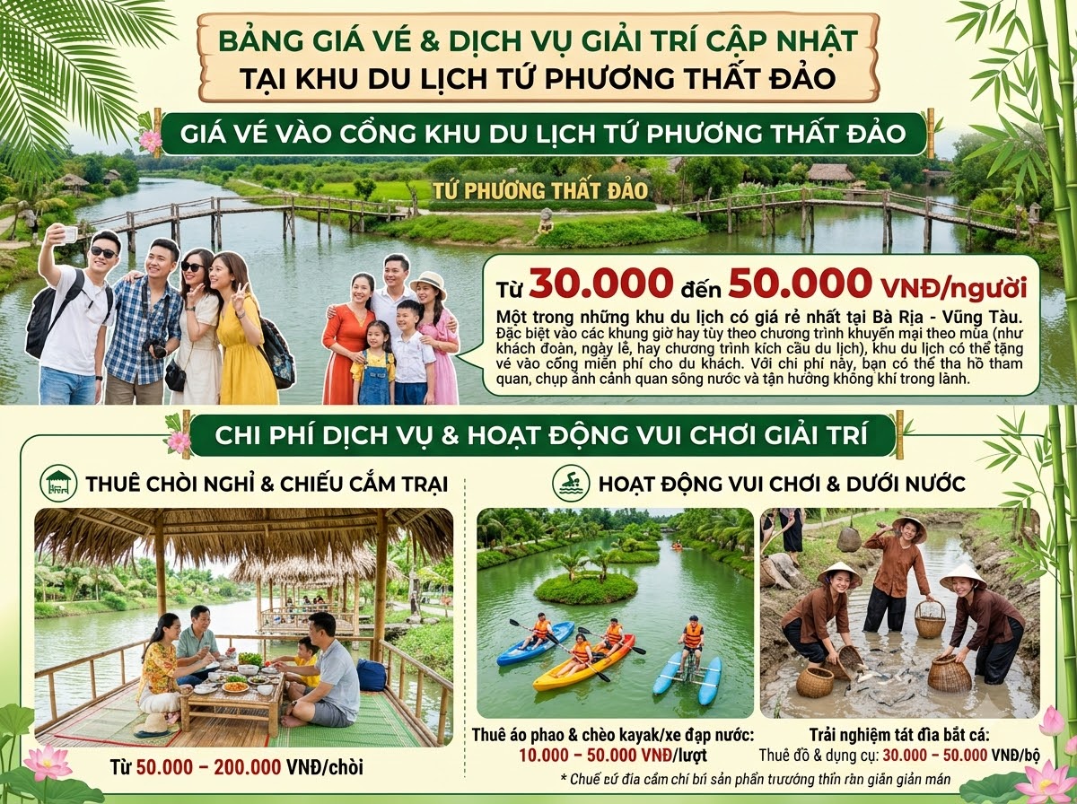 Cập nhật Giá vé và Dịch vụ vui chơi tại khu du lịch