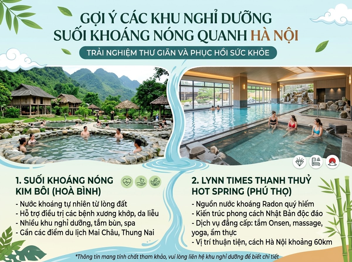 Gợi ý các khu suối khoáng nóng nghỉ dưỡng quanh Hà Nội
