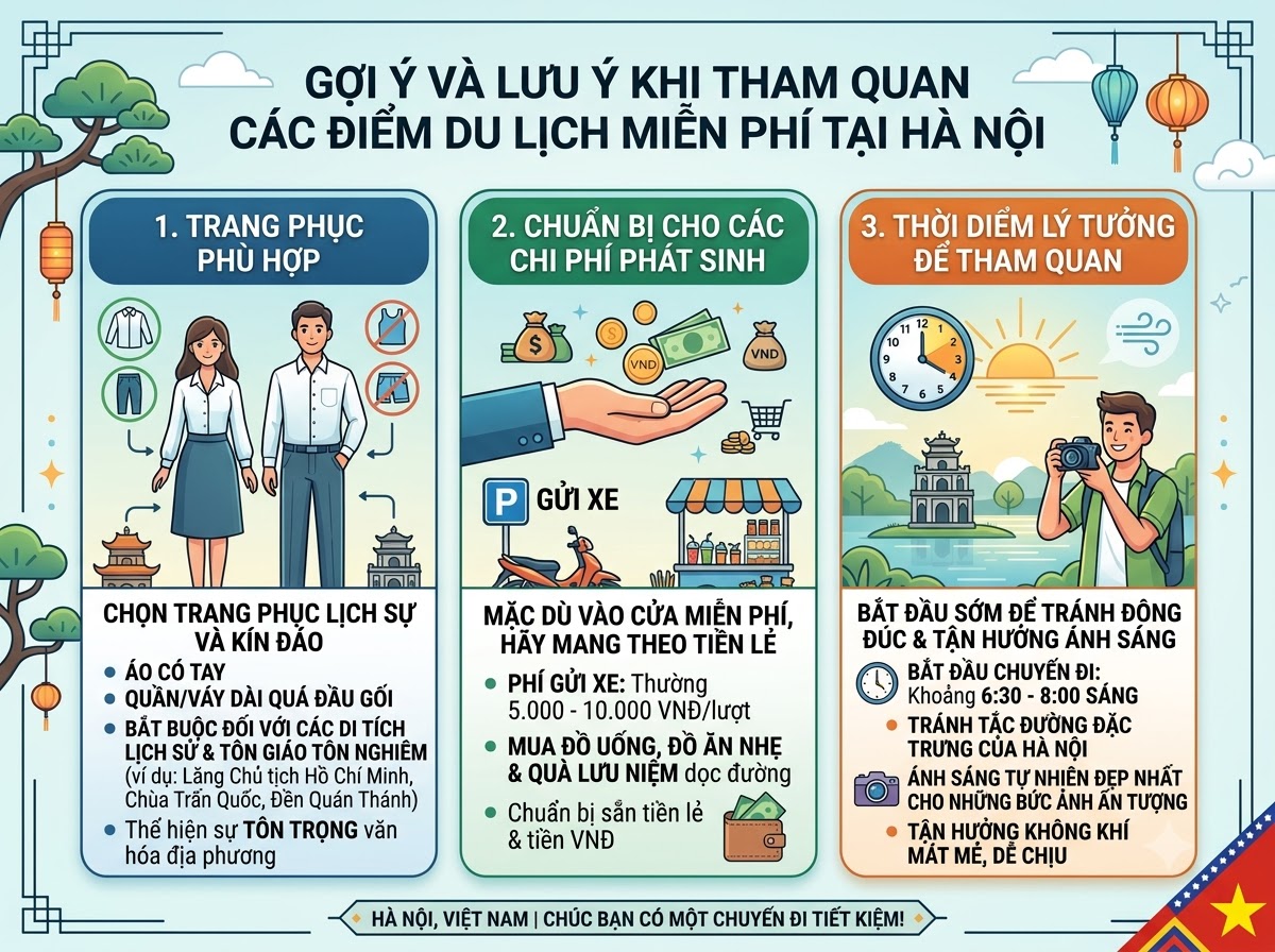 Lời khuyên & Lưu ý khi tham quan địa điểm miễn phí