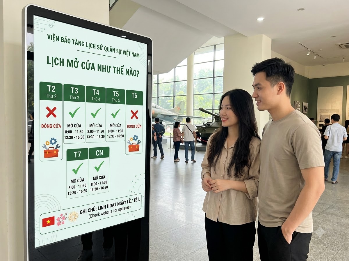Bảo tàng Lịch sử Quân sự Việt Nam mở cửa những ngày nào